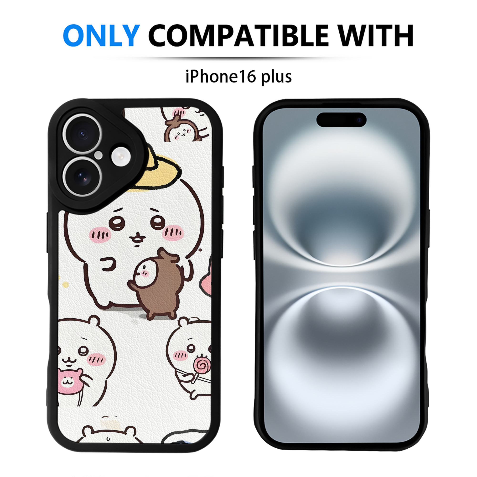 （画像用） ちいかわ Chii-kawa 【iPhone 16シリーズ対応】シリコンスマホケース（レザー調） 材質：シリコン